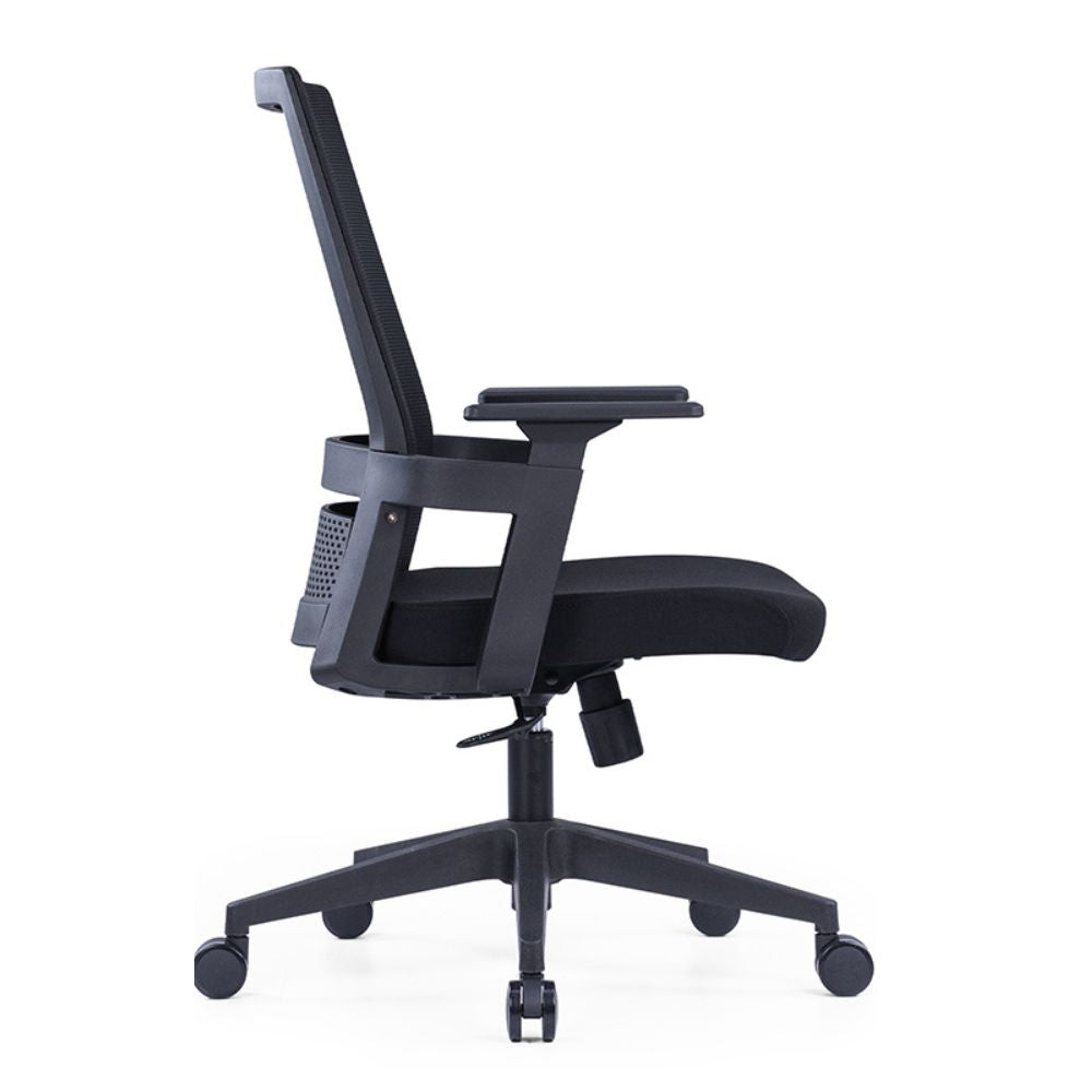 CH-268B Ergonomic Medium Back Chair (Black)
