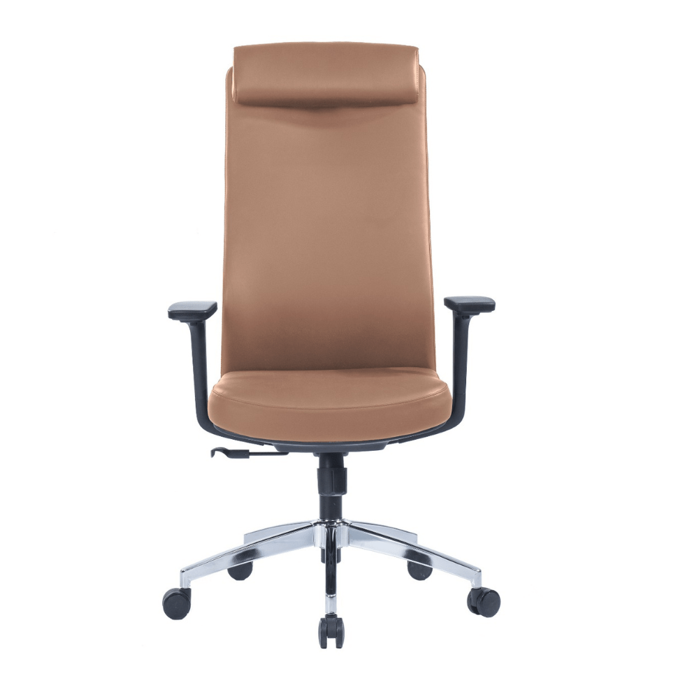 Paco Executive Chair with high back, adjustable headrest, and armrests on a grey nylon base.